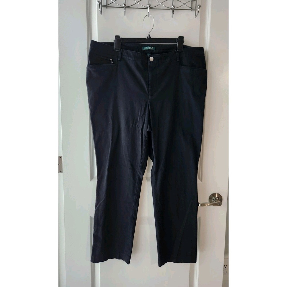 Lauren Ralph Lauren Women's Straight Leg Black Pants Size 18W